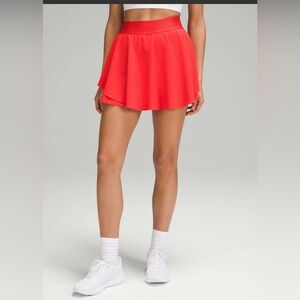 lululemon athletica Coral-Red Flared Mini Skort  rival court size 6
